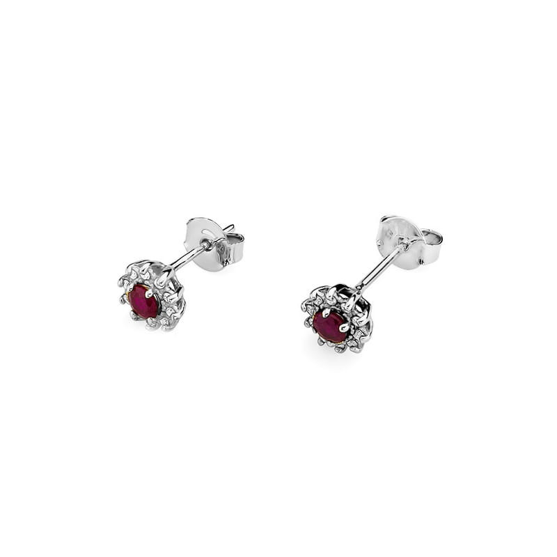 Kolczyki KO185 Rubin 2 x 0,15ct białe złoto | Daimana.pl | Najwyżs