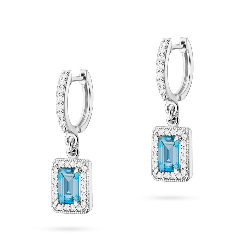 "Kolczyki KO422 Topaz 1,30ct białe złoto - Daimana.pl"