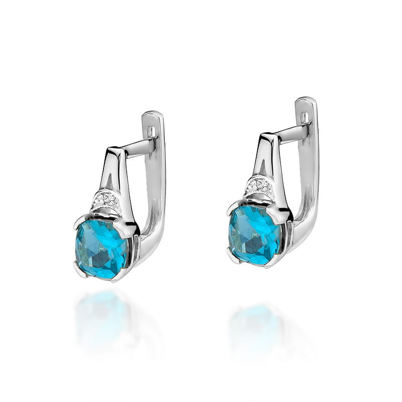 Kolczyki KO040 Topaz 2 x 1,10ct białe złoto - Daimana.pl - Najwyżs