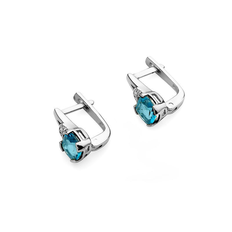 Kolczyki KO040 Topaz 2 x 1,10ct białe złoto - Daimana.pl - Najwyżs