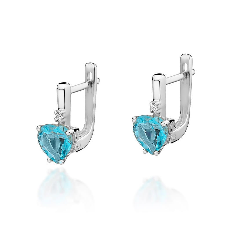 "Kolczyki KO002 Topaz 2 x 1,20ct w białym złocie - Daimana.pl"