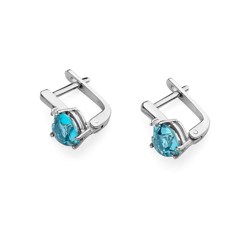 "Kolczyki KO002 Topaz 2 x 1,20ct w białym złocie - Daimana.pl"
