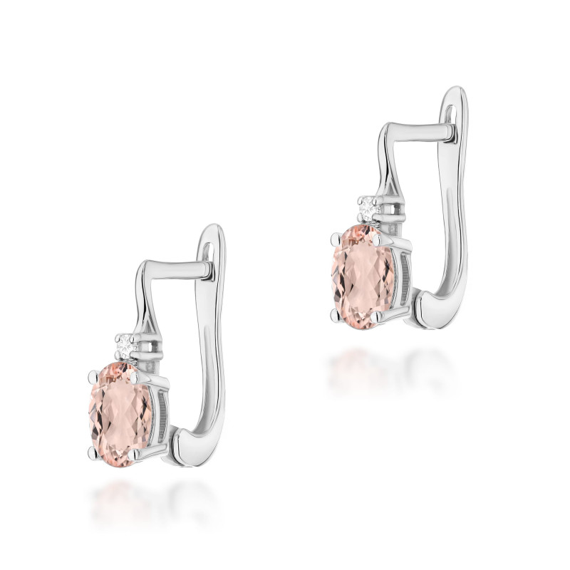 Kolczyki K0011 Morganit 2 x 0,40ct białe złoto