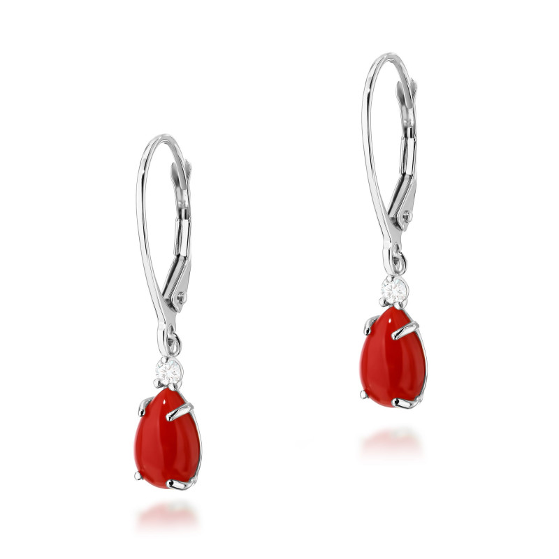Kolczyki KO570 Koral 2 x 0,65ct białe złoto