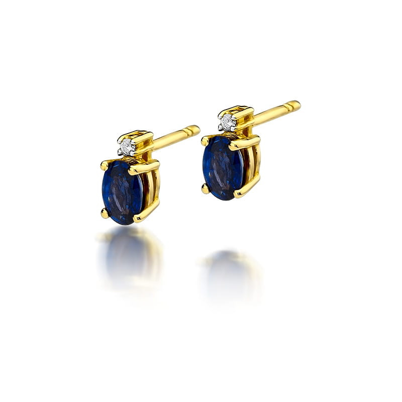 "Kolczyki KO001 Szafir 2 x 0,70ct żółte złoto - Daimana.pl: Najwy