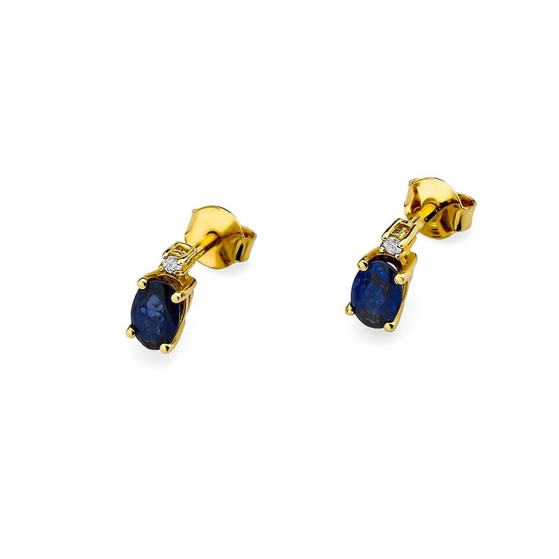 "Kolczyki KO001 Szafir 2 x 0,70ct żółte złoto - Daimana.pl: Najwy