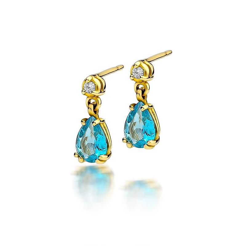 "Kolczyki KO006 Topaz 2 x 0,90ct żółte złoto - Daimana.pl | Najwy