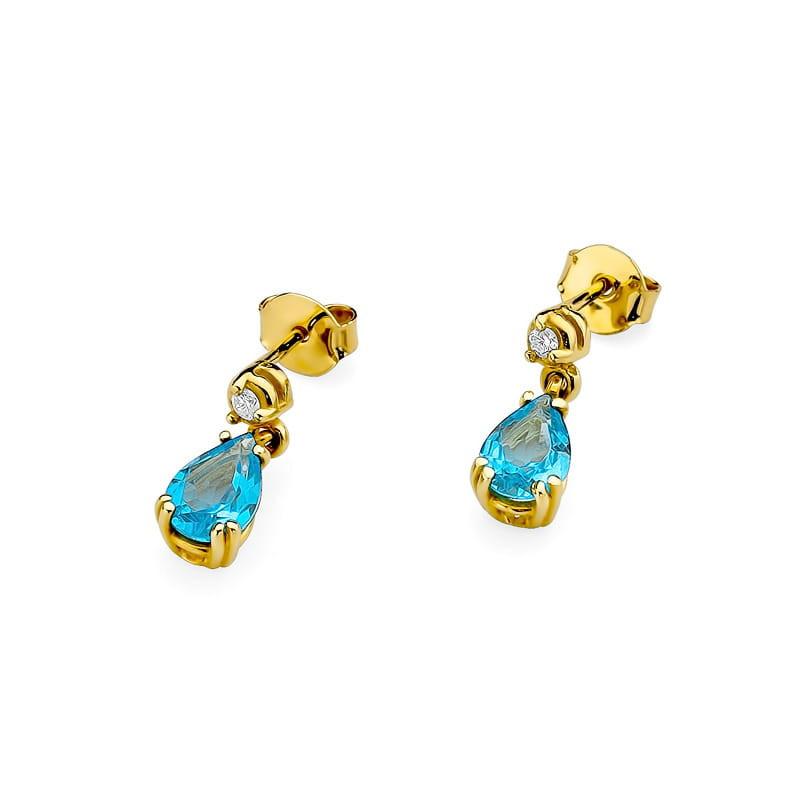 "Kolczyki KO006 Topaz 2 x 0,90ct żółte złoto - Daimana.pl | Najwy
