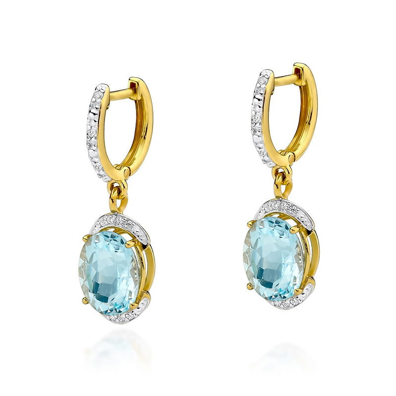 "Kolczyki KO150 Topaz 2 x 3,00ct - Żółte złoto | Daimana.pl"