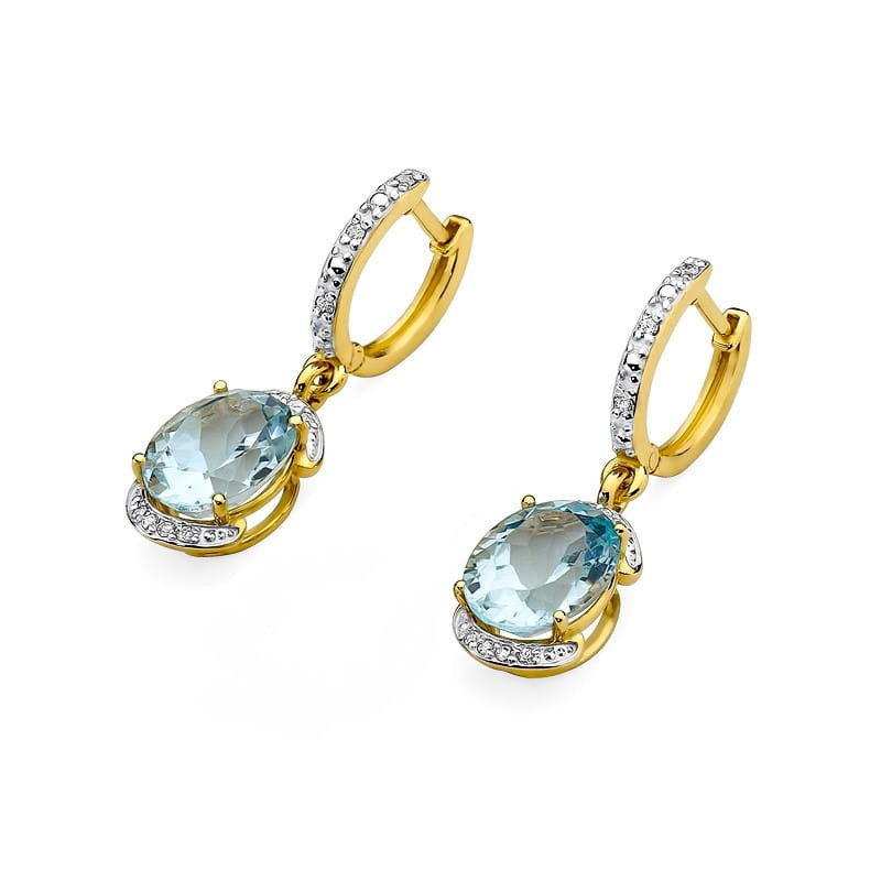 "Kolczyki KO150 Topaz 2 x 3,00ct - Żółte złoto | Daimana.pl"