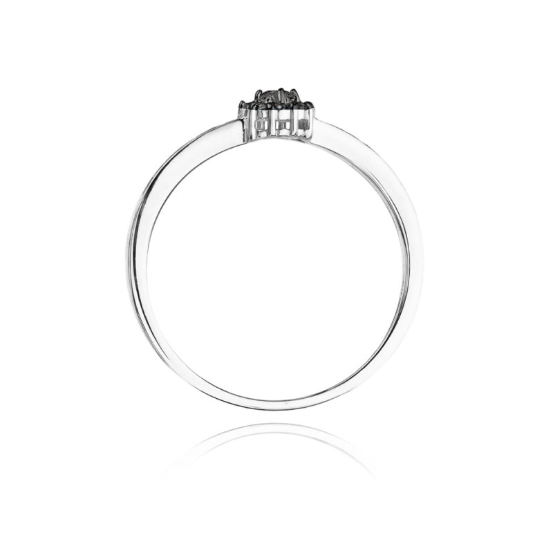 "Pierścionek W091 z czarnym diamentem 0,02ct w białym złocie - Dai