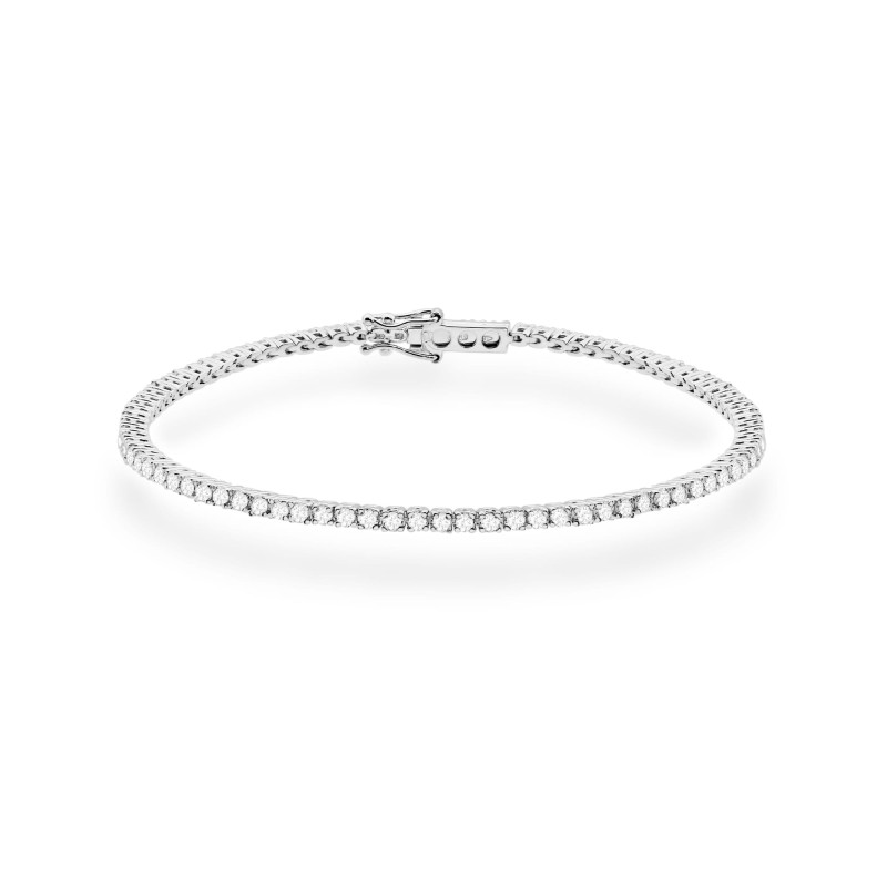 Bransoletka B0029 z diamentami laboratoryjnymi - białe złoto | Daim