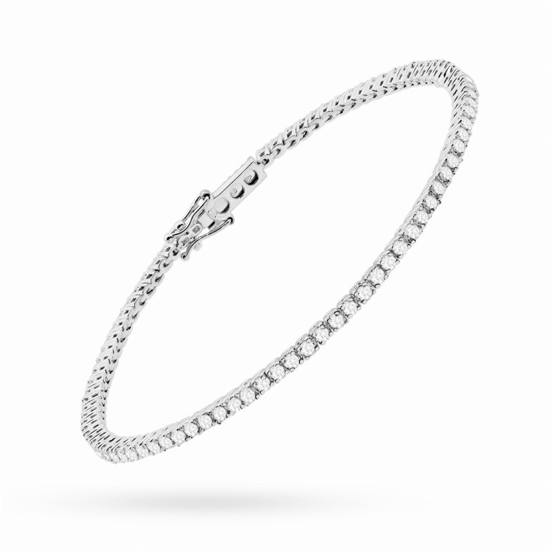 Bransoletka B0029 z diamentami laboratoryjnymi - białe złoto | Daim