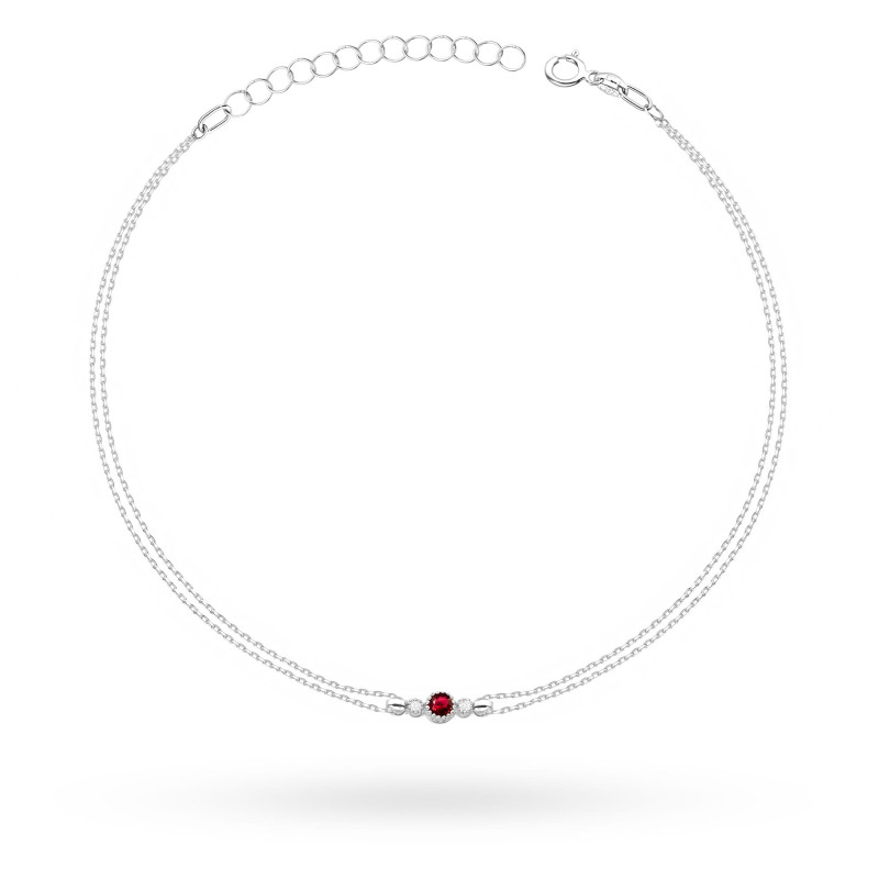 "Bransoletka B005 Rubin 0,15ct białe złoto - Daimana.pl | Ekskluzyw