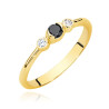 "Pierścionek W0620 Czarny Diament 0,12ct | Żółte złoto | Daimana