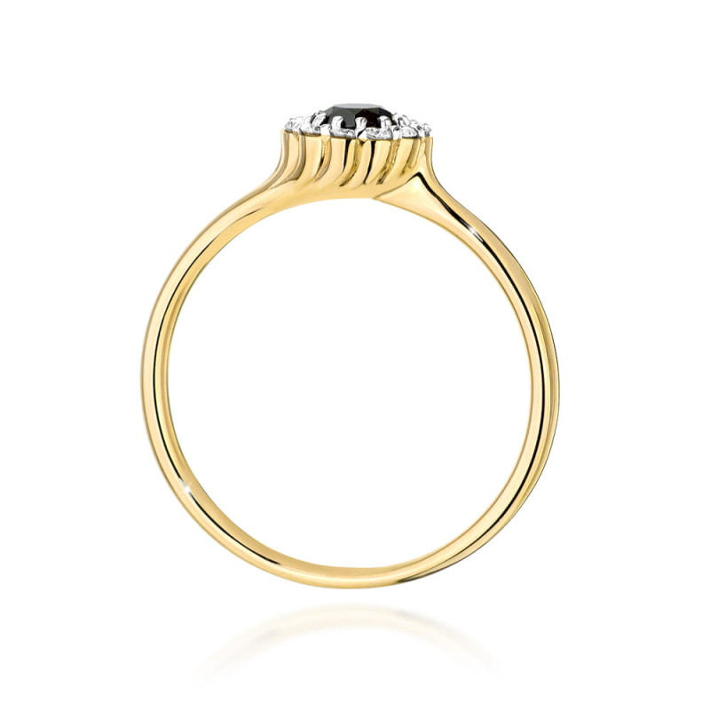Pierścionek W0622 Czarny Diament 0,50ct w żółtym złocie - Daiman