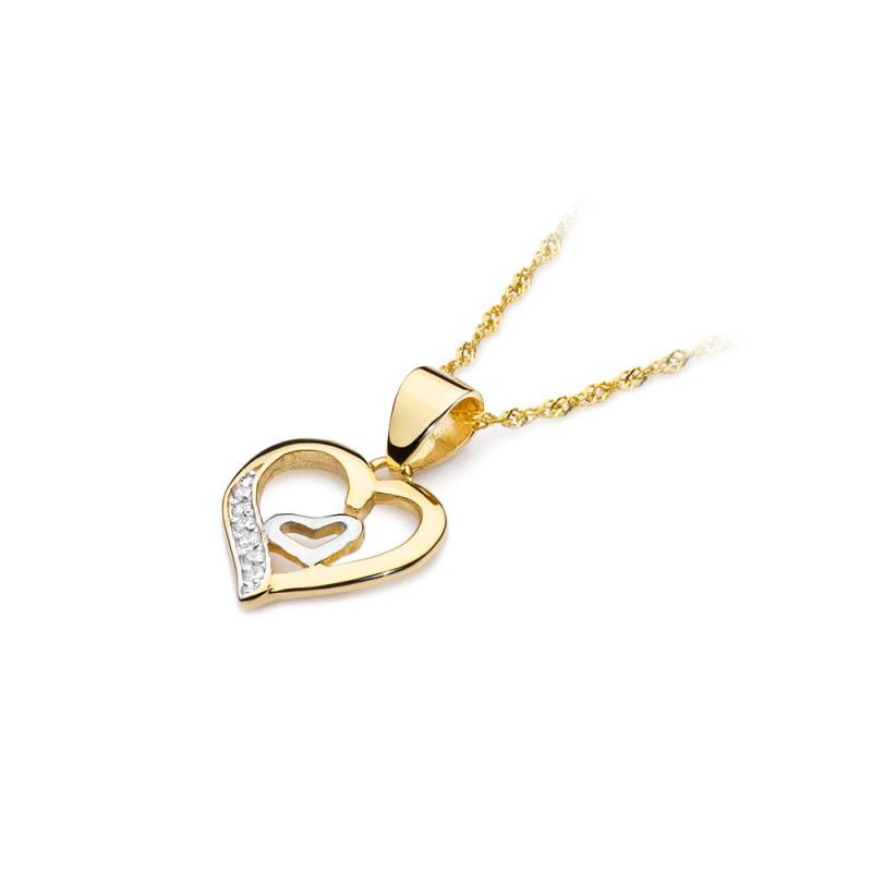 "Zawieszka S024 z diamentami w żółtym złocie - elegancki dodatek 