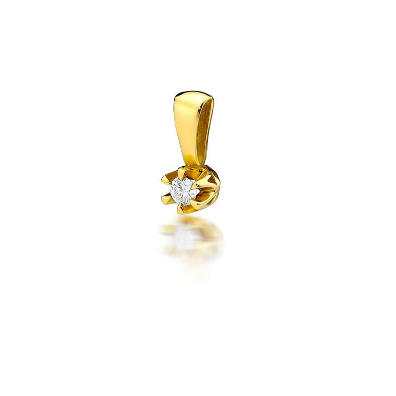 Zawieszka Z032 Diament 0,08ct żółte złoto - Daimana.pl: Elegancka