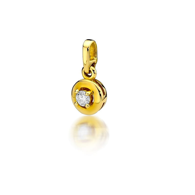 "Zawieszka Z045 Diament 0,10ct w żółtym złocie - Daimana.pl"