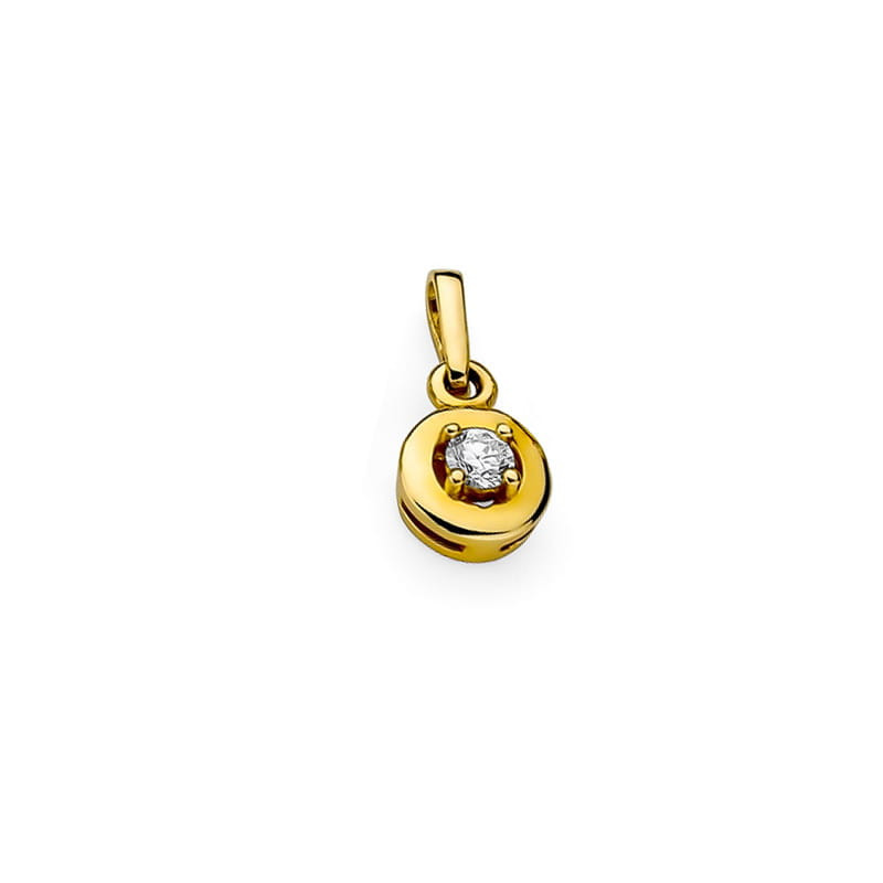 "Zawieszka Z045 Diament 0,10ct w żółtym złocie - Daimana.pl"