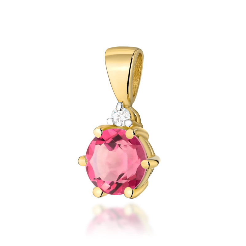 "Zawieszka Z076 Różowy Topaz 0,60ct - elegancka biżuteria w żół