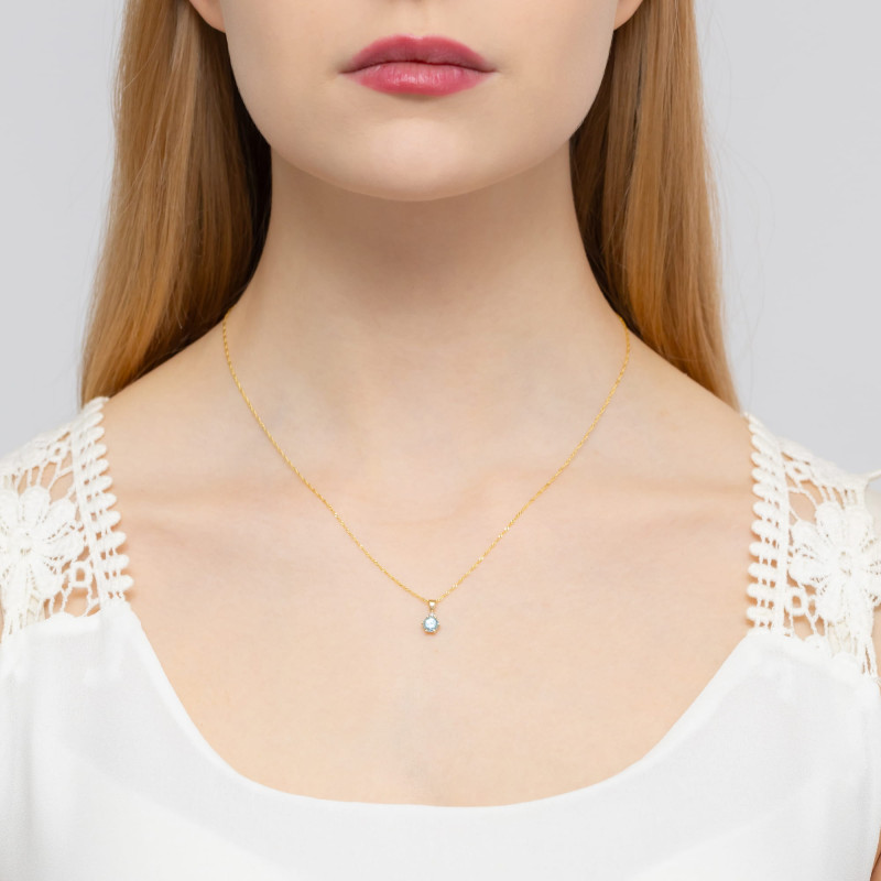 Zawieszka Z076 Topaz 0,50ct żółte złoto - Daimana.pl: stylowy dod