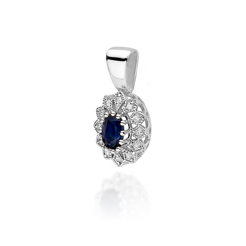 Zawieszka Z354 Szafir 0,70ct - Białe Złoto - Daimana.pl: Najwyższe