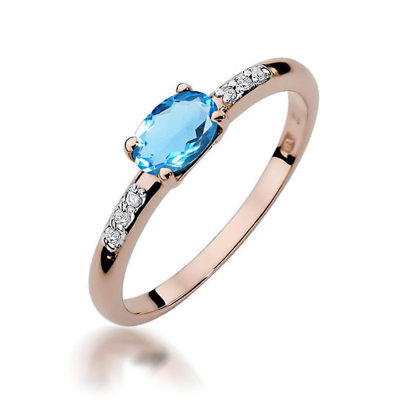 "Pierścionek W077 Topaz 0,50ct różowe złoto - Daimana.pl | Eksklu