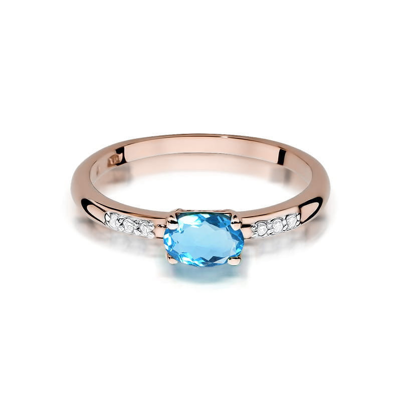 "Pierścionek W077 Topaz 0,50ct różowe złoto - Daimana.pl | Eksklu