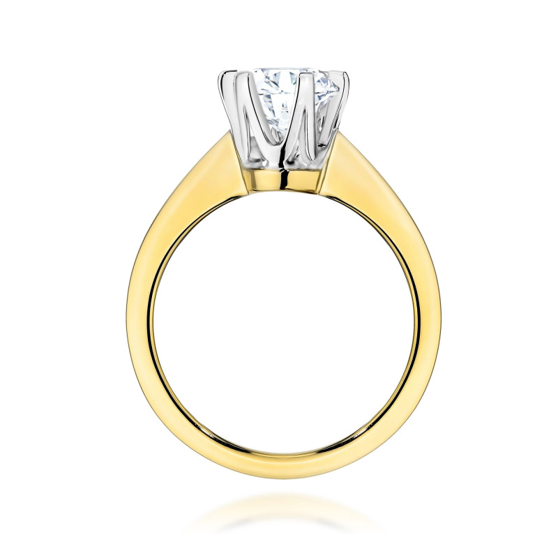 "Pierścionek W0220 z diamentem laboratoryjnym 1,00ct w żółtym zł