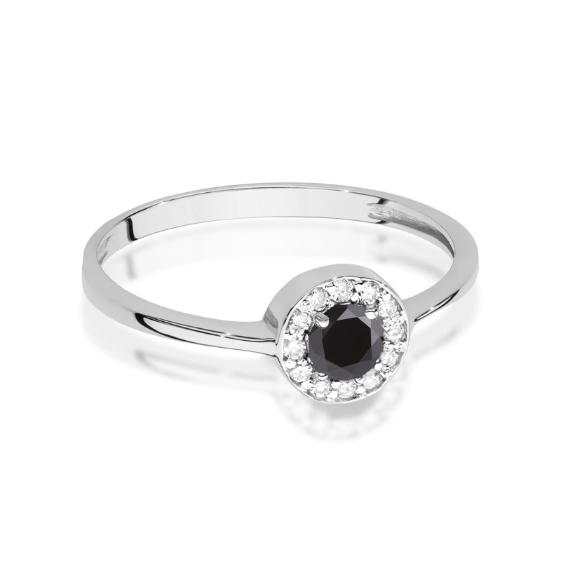 "Pierścionek W0616 Czarny Diament 0,30ct | Białe Złoto | Daimana.p