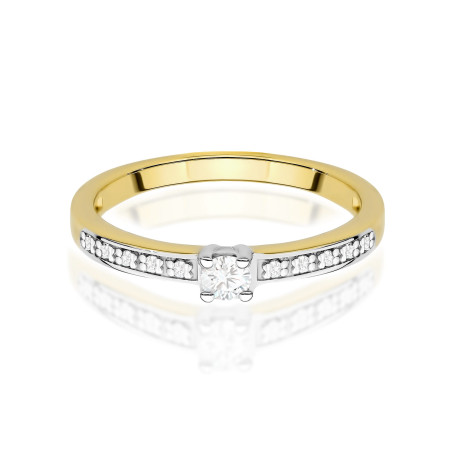 "Pierścionek W0288 z diamentem laboratoryjnym 0,08ct w żółtym zł