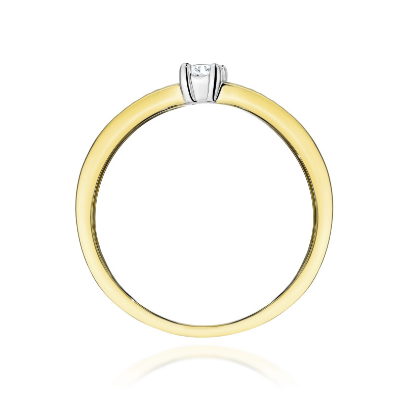 "Pierścionek W0288 z diamentem laboratoryjnym 0,08ct w żółtym zł