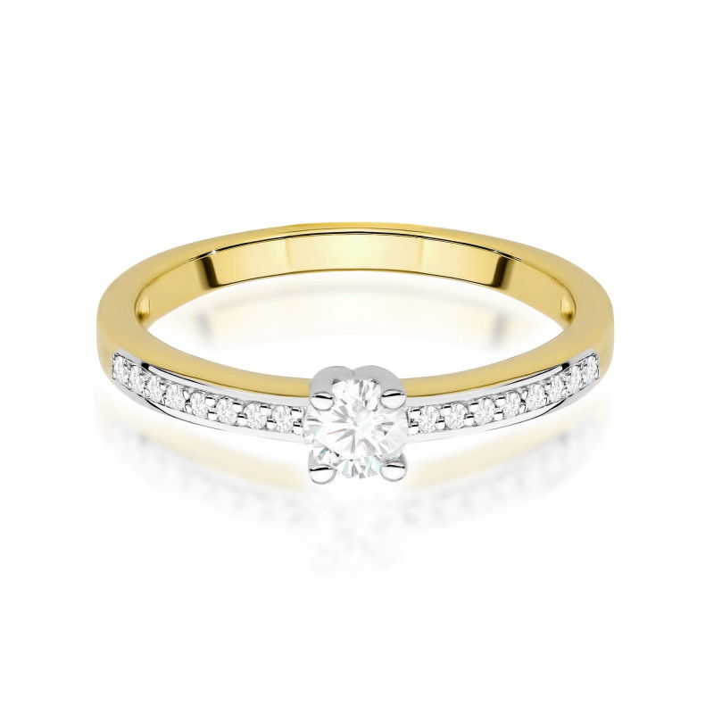 "Pierścionek W0288 z diamentem laboratoryjnym 0,20ct w żółtym zł