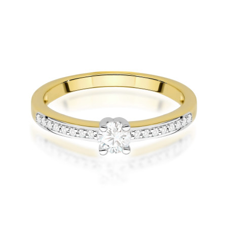 "Pierścionek W0288 z diamentem laboratoryjnym 0,20ct w żółtym zł