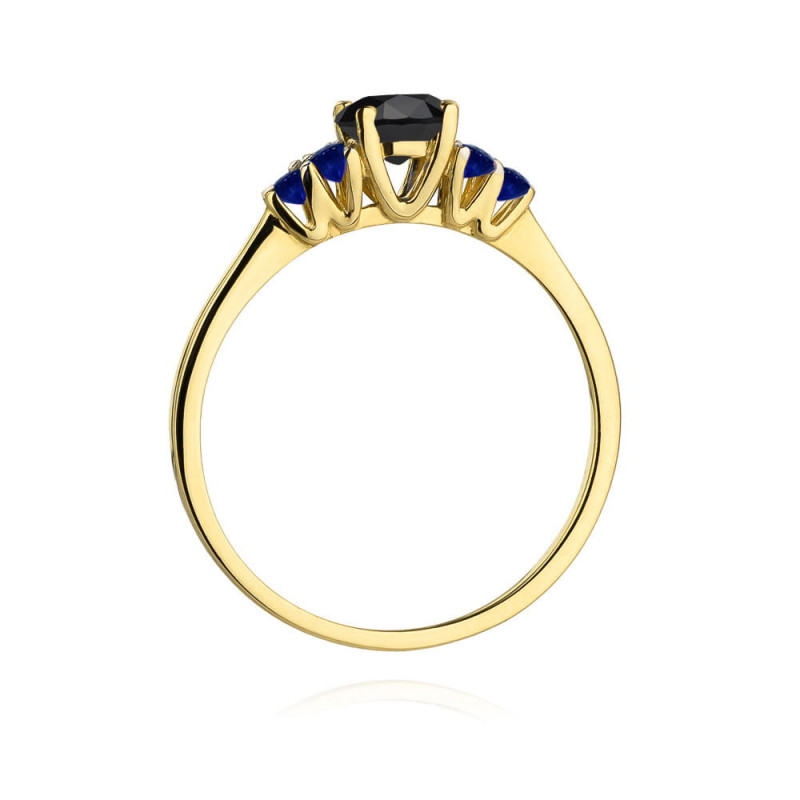 "Pierścionek W451 Czarny Diament 0,50ct Żółte Złoto | Daimana.pl