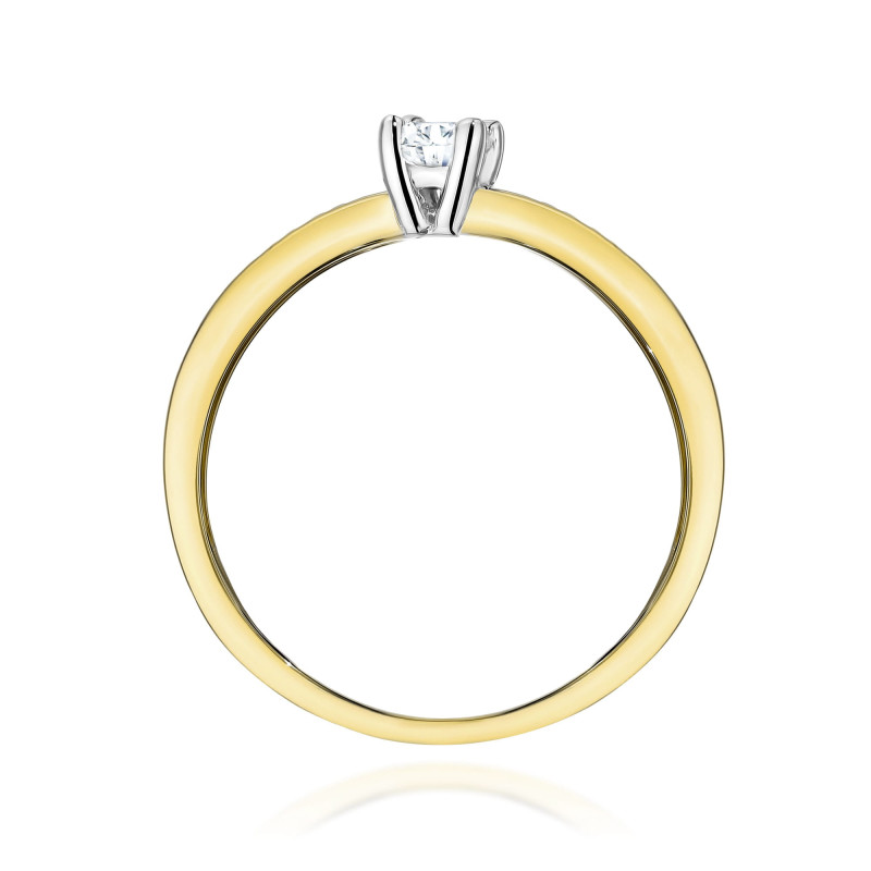 "Pierścionek W0288 z diamentem laboratoryjnym 0,20ct w żółtym zł