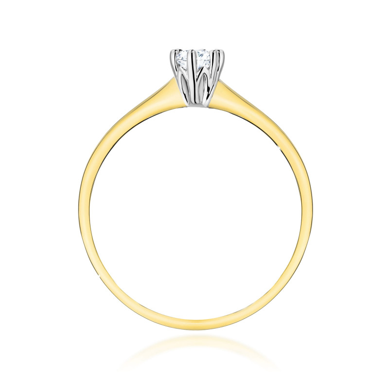 "Pierścionek W0317 z diamentem laboratoryjnym 0,20ct w żółtym zł