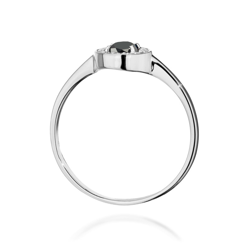 "Pierścionek W0616 Czarny Diament 0,30ct | Białe Złoto | Daimana.p