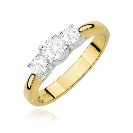 "Pierścionek W0344 z diamentem laboratoryjnym 0,25ct w żółtym zł