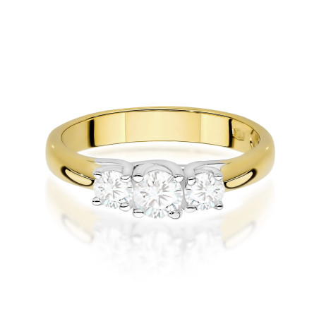 "Pierścionek W0344 z diamentem laboratoryjnym 0,25ct w żółtym zł