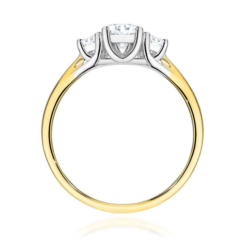 "Pierścionek W0344 z diamentem laboratoryjnym 0,25ct w żółtym zł
