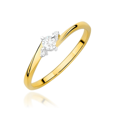 "Pierścionek W0346 z diamentem laboratoryjnym 0,10ct w żółtym zł