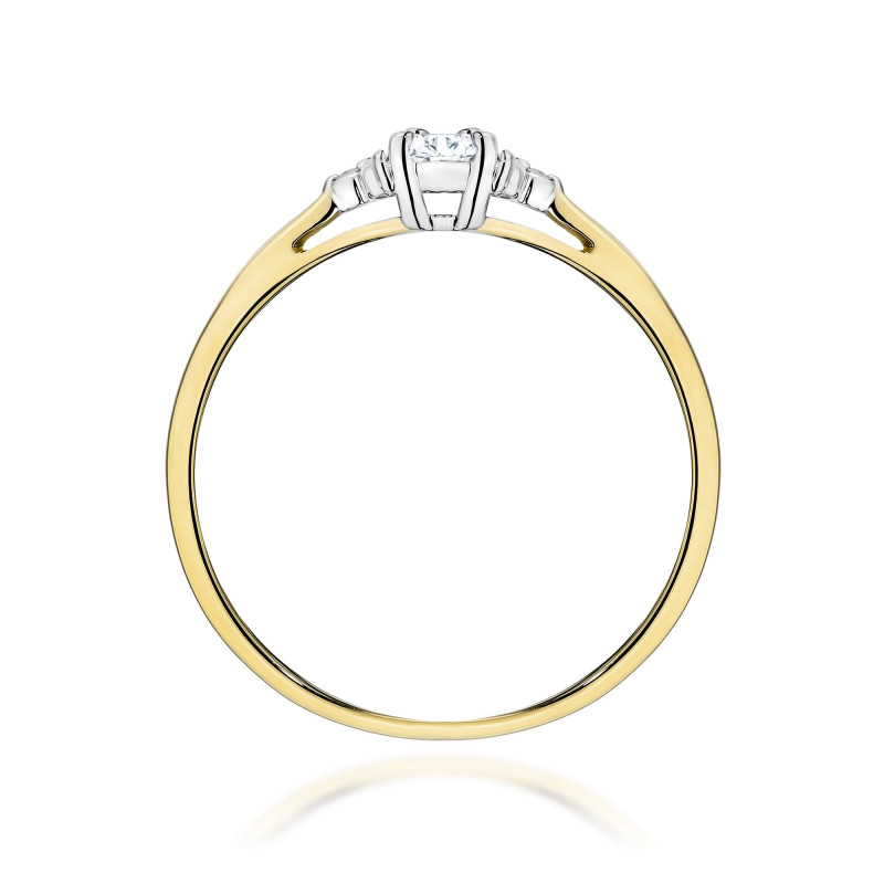 "Pierścionek W0428 z diamentem laboratoryjnym 0,10ct w żółtym zł
