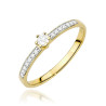 "Pierścionek W0459 z diamentem laboratoryjnym 0,10ct w żółtym zł