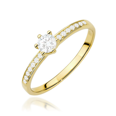 "Pierścionek W0459 z diamentem laboratoryjnym 0,25ct w żółtym zł