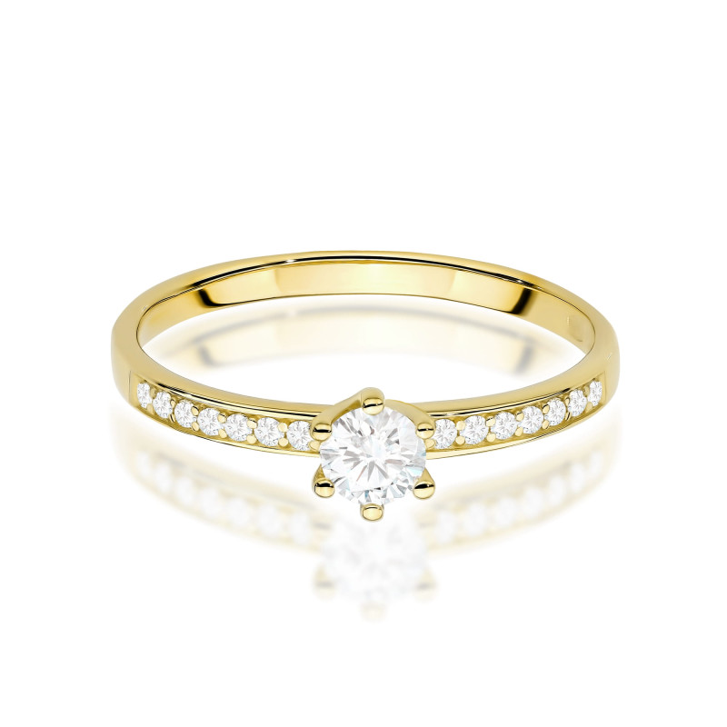 "Pierścionek W0459 z diamentem laboratoryjnym 0,25ct w żółtym zł