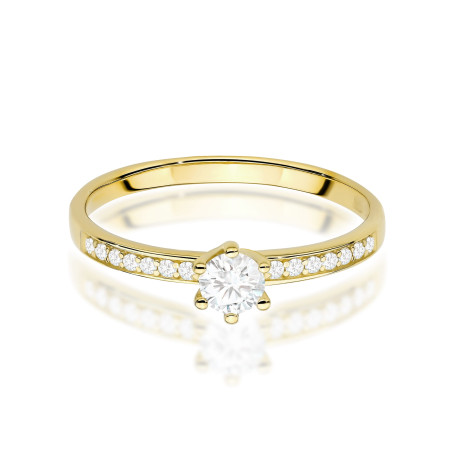 "Pierścionek W0459 z diamentem laboratoryjnym 0,25ct w żółtym zł
