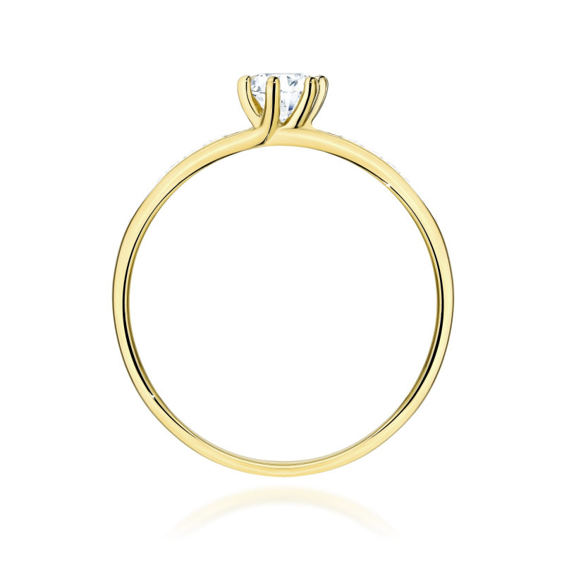 "Pierścionek W0459 z diamentem laboratoryjnym 0,25ct w żółtym zł