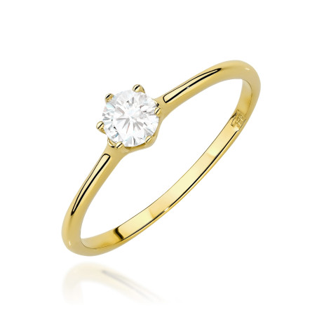 "Pierścionek W0499 z diamentem laboratoryjnym 0,25ct w żółtym zł